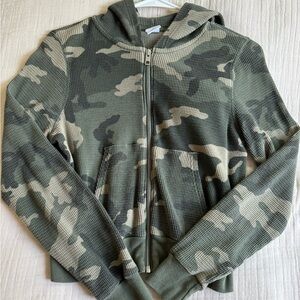 Aritzia Waffle Zip Hoodie Camo